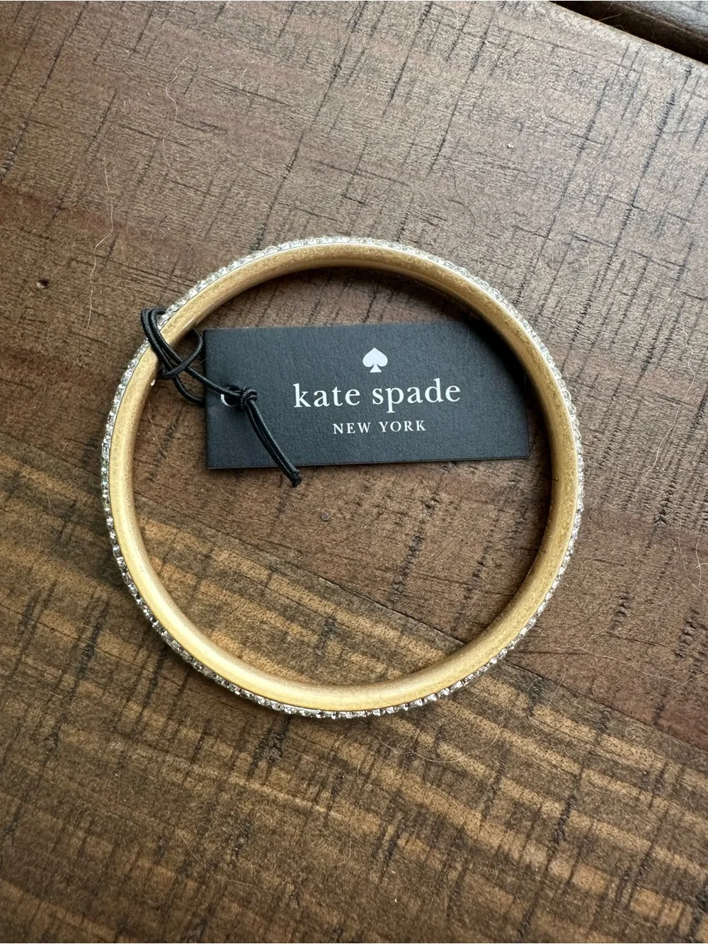 kate spade Gold Crystal Pavé Slim Bangle - Picture 2 of 3
